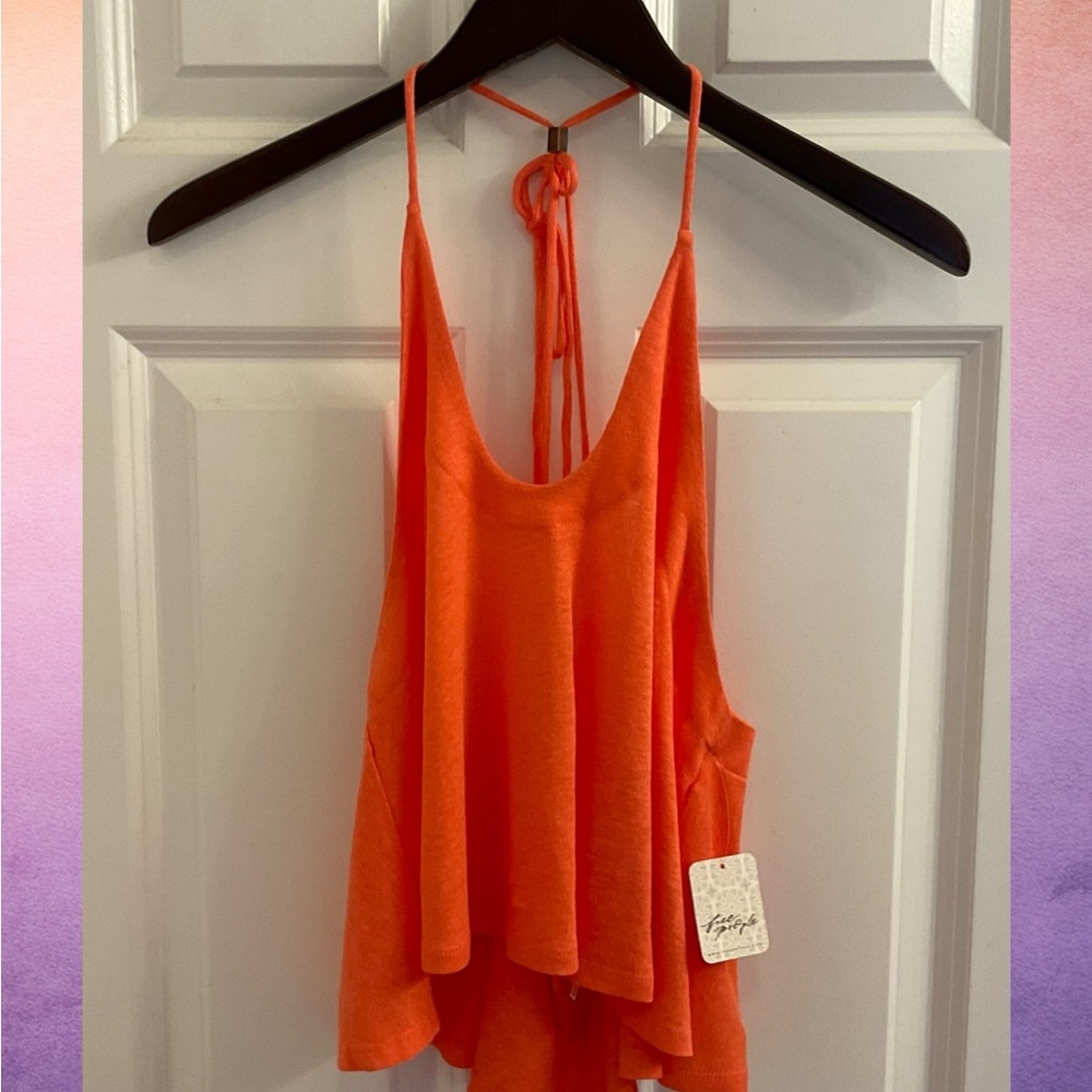 Free People Long Weekend Halter Top - NWT - Medium - Watermelon - Picture 1 of 15